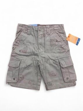 NWT Sonoma Goods For Life Boys Cargo Shorts Size 6 Grey Passport Stamp Print